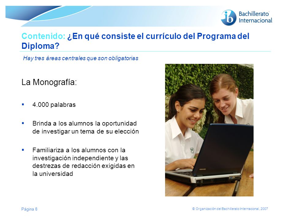 Contenido: ¿En qué consiste el currículo del Programa del Diploma