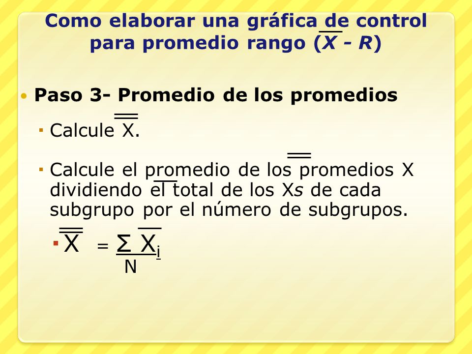 Como elaborar una gráfica de control para promedio rango (X - R)