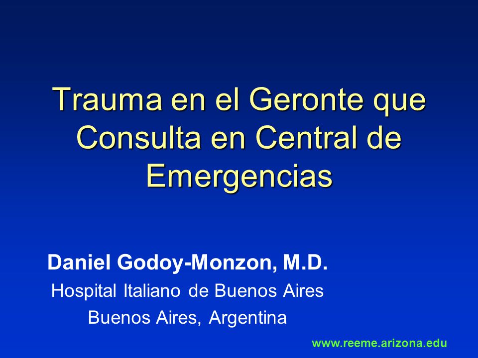 Trauma en el Geronte que Consulta en Central de Emergencias