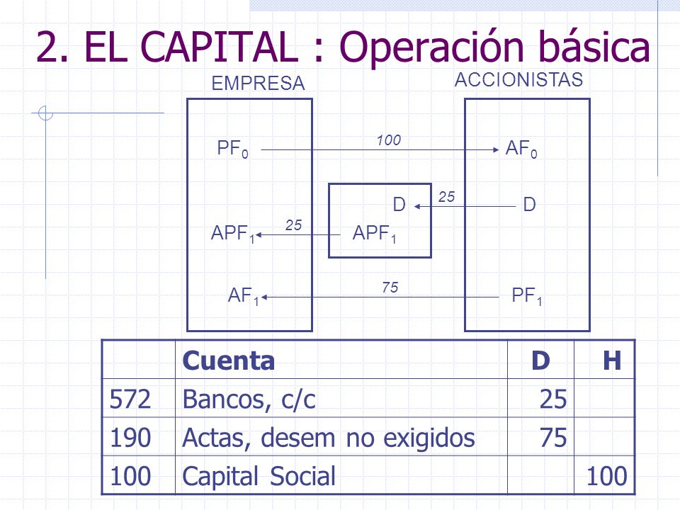 2. EL CAPITAL : Operación básica