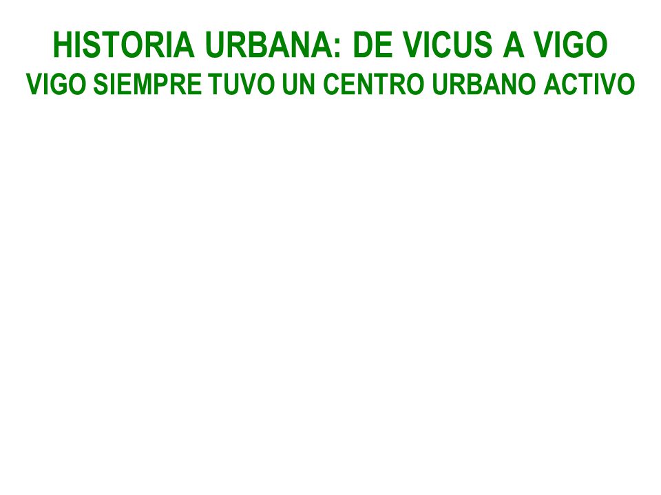 HISTORIA URBANA: DE VICUS A VIGO VIGO SIEMPRE TUVO UN CENTRO URBANO ACTIVO