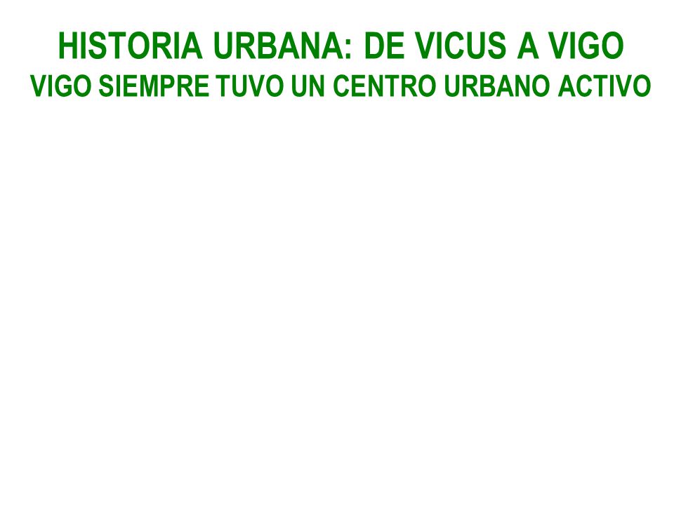 HISTORIA URBANA: DE VICUS A VIGO VIGO SIEMPRE TUVO UN CENTRO URBANO ACTIVO