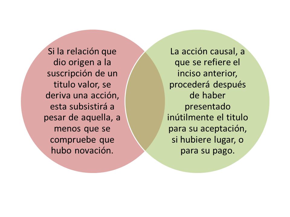 Si la relación que dio origen a la suscripción de un titulo valor, se deriva una acción, esta subsistirá a pesar de aquella, a menos que se compruebe que hubo novación.