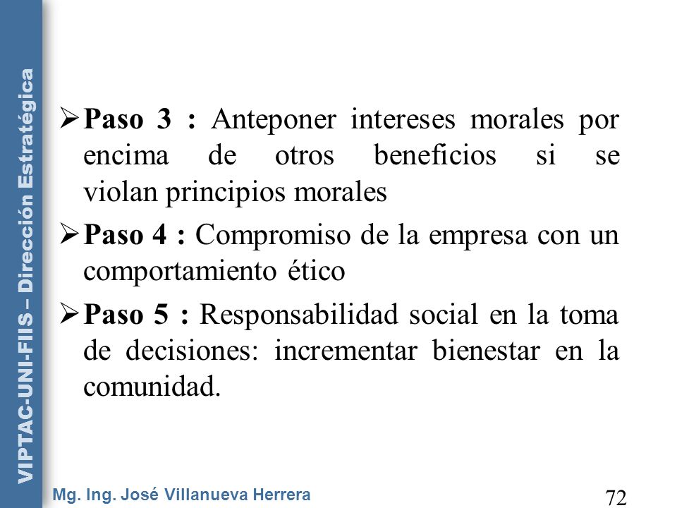 Paso 3 : Anteponer intereses morales por encima de otros beneficios si se violan principios morales
