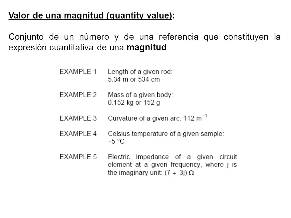 Valor de una magnitud (quantity value):