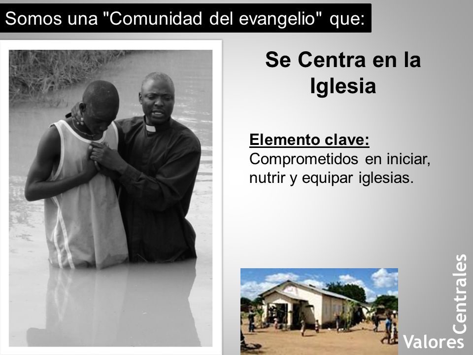 Se Centra en la Iglesia Somos una Comunidad del evangelio que: