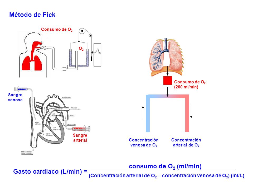 Concentración venosa de O2 Concentración arterial de O2