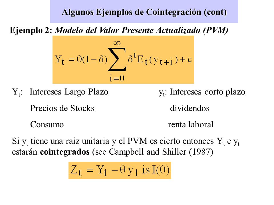 Algunos Ejemplos de Cointegración (cont)