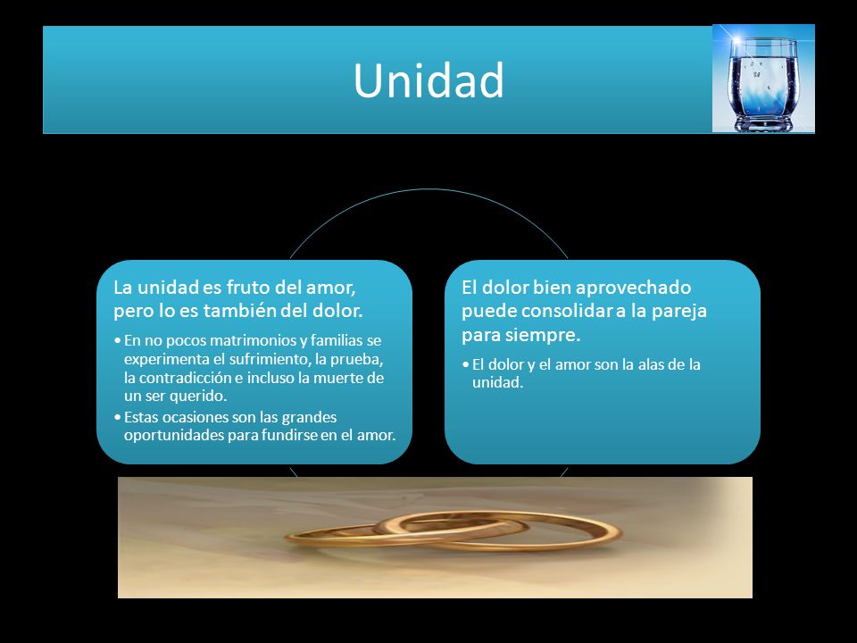 Unidad La unidad es fruto del amor, pero lo es también del dolor.