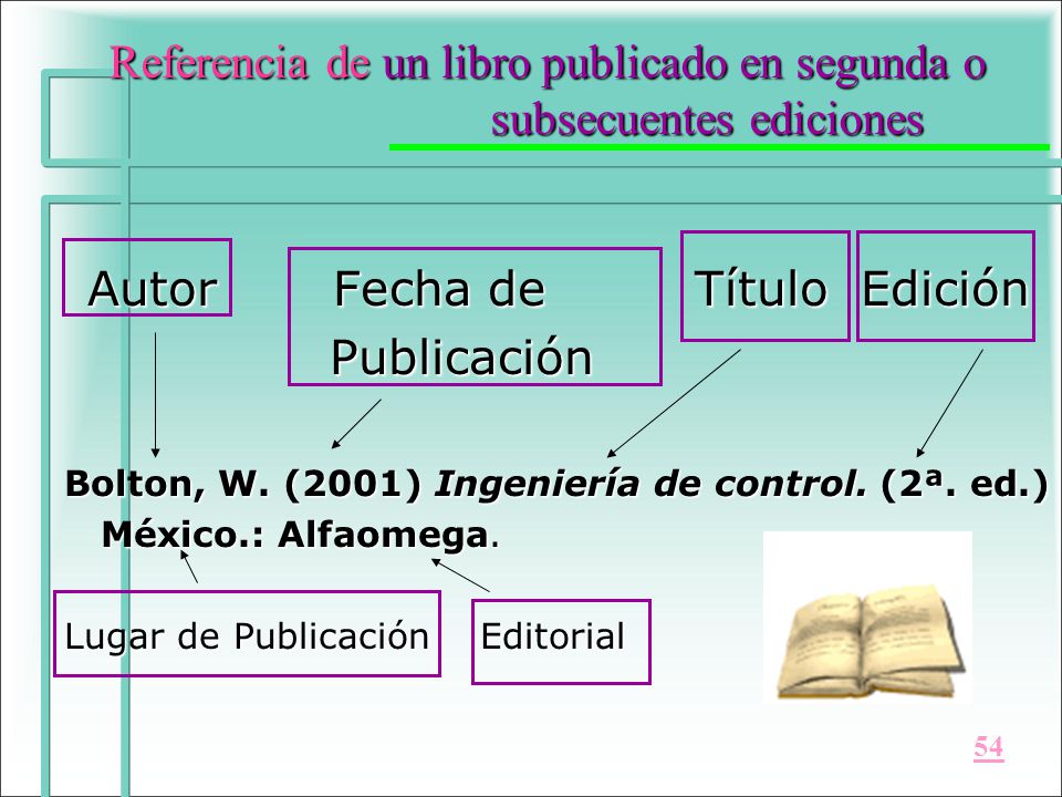 Referencia de un libro publicado en segunda o subsecuentes ediciones