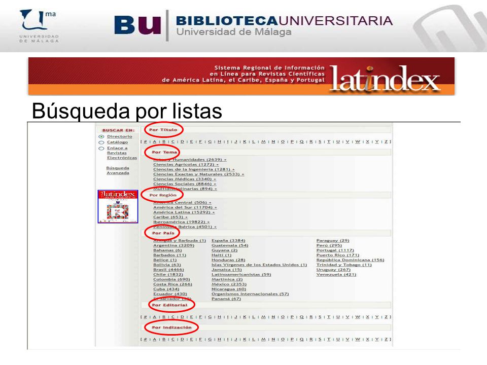 Búsqueda por listas