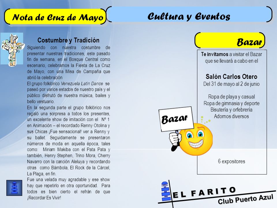 Cultura y Eventos Bazar Bazar Nota de Cruz de Mayo