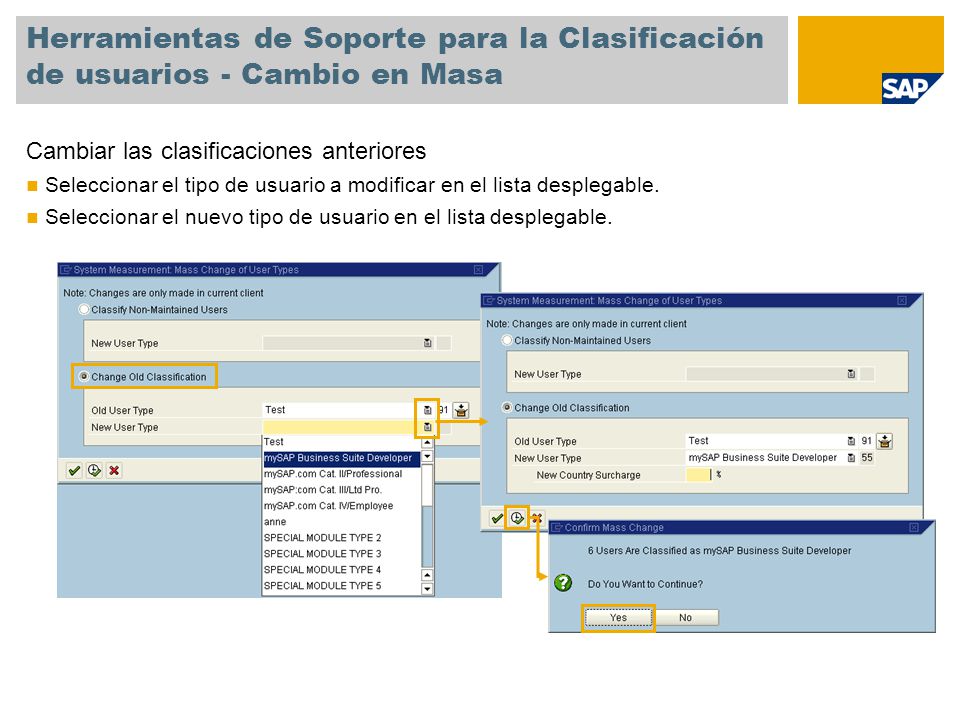 Herramientas de Soporte para la Clasificación de usuarios - Cambio en Masa