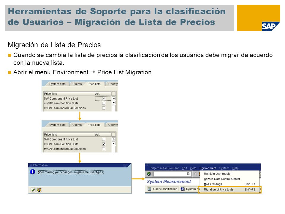 Herramientas de Soporte para la clasificación de Usuarios – Migración de Lista de Precios