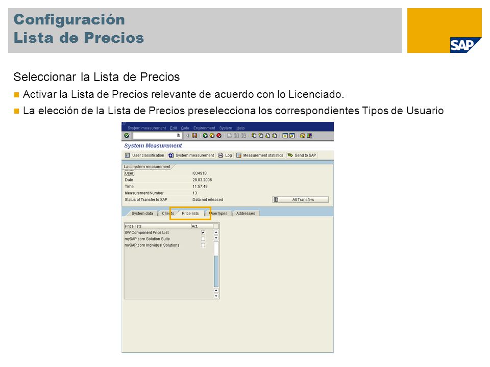 Configuración Lista de Precios