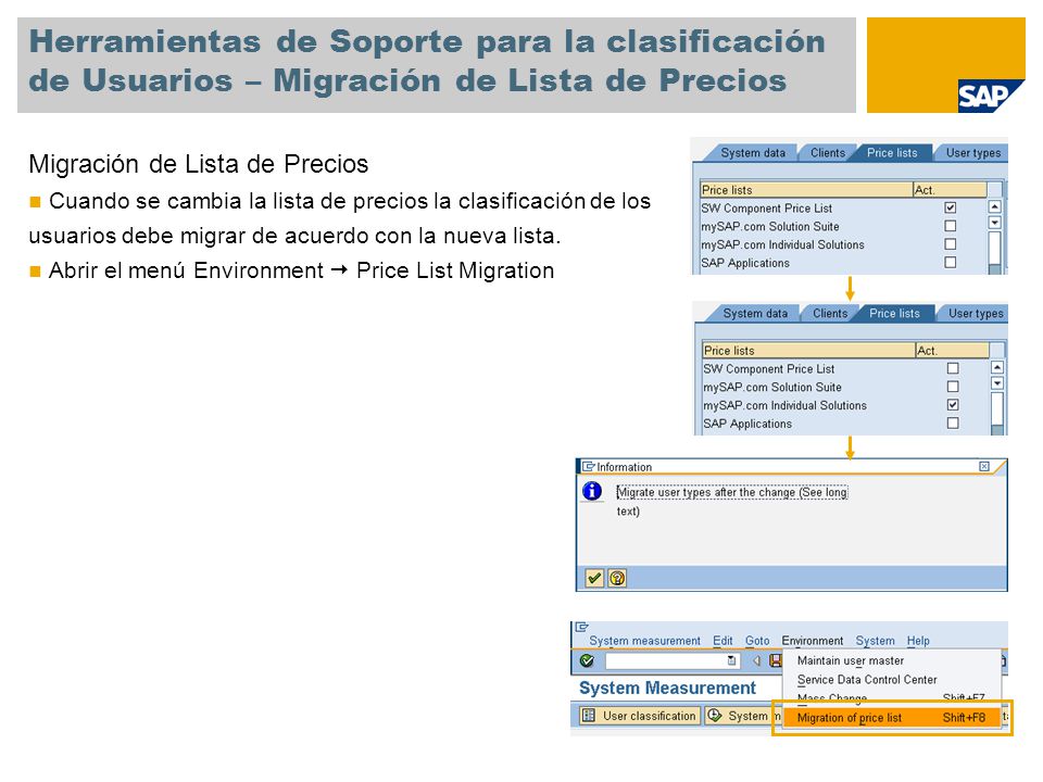 Herramientas de Soporte para la clasificación de Usuarios – Migración de Lista de Precios