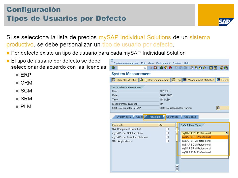 Configuración Tipos de Usuarios por Defecto