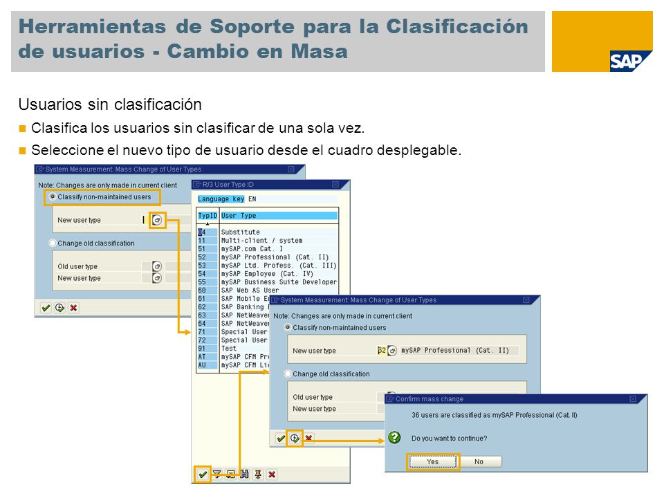 Herramientas de Soporte para la Clasificación de usuarios - Cambio en Masa