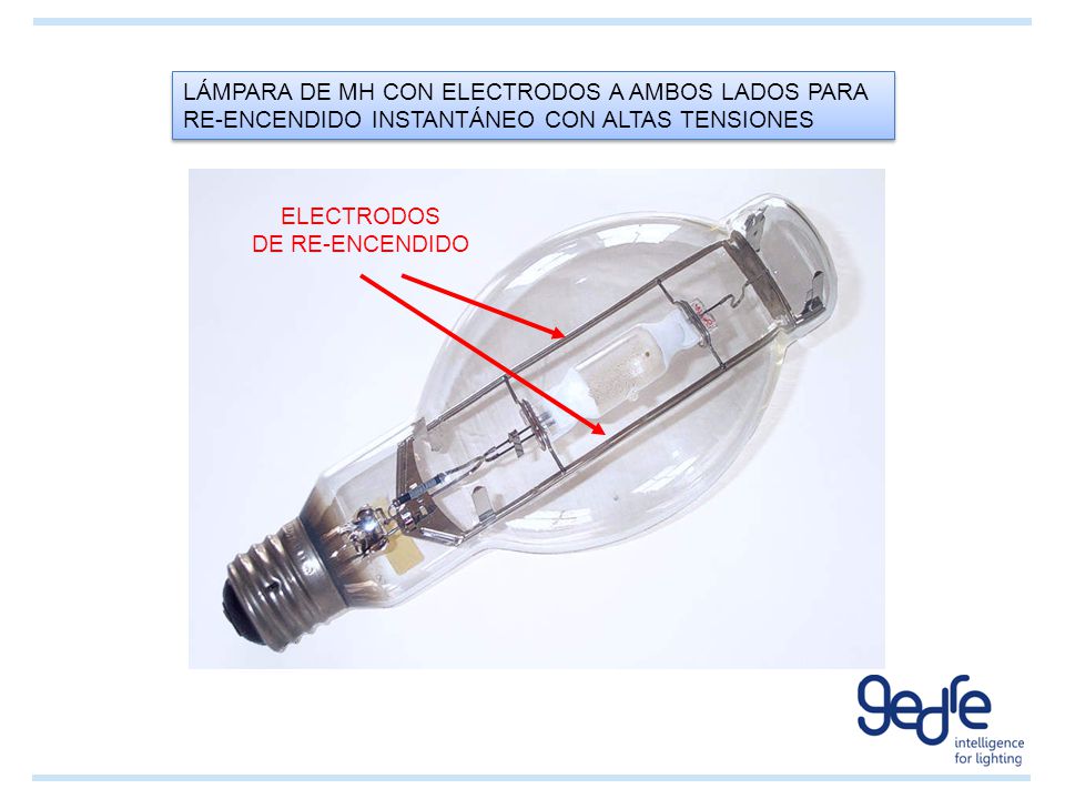 LÁMPARA DE MH CON ELECTRODOS A AMBOS LADOS PARA RE-ENCENDIDO INSTANTÁNEO CON ALTAS TENSIONES