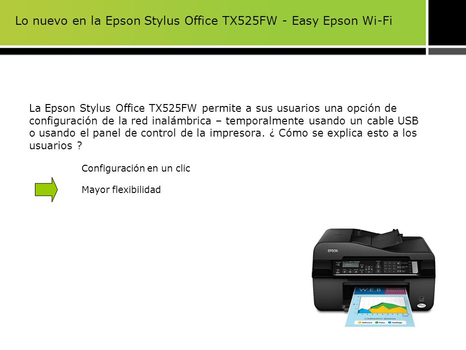 Lo nuevo en la Epson Stylus Office TX525FW - Easy Epson Wi-Fi