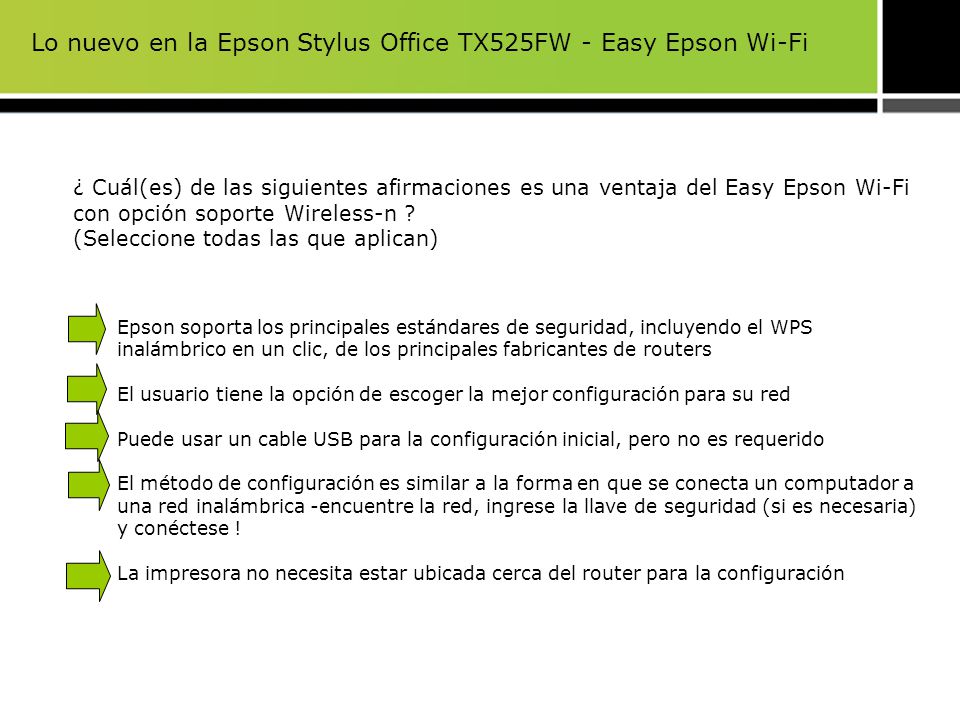 Lo nuevo en la Epson Stylus Office TX525FW - Easy Epson Wi-Fi
