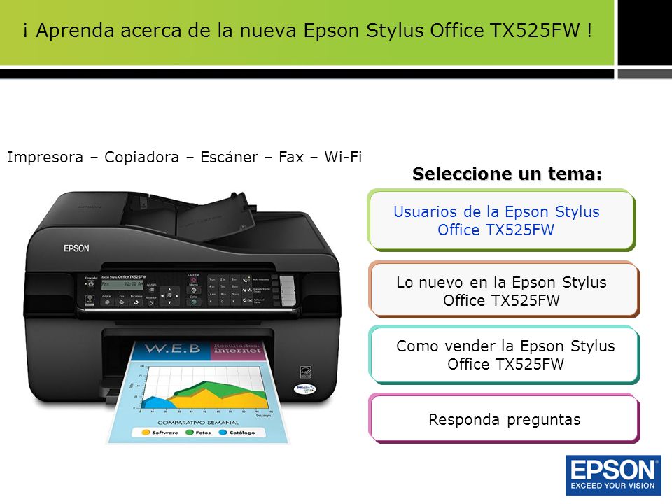 ¡ Aprenda acerca de la nueva Epson Stylus Office TX525FW !