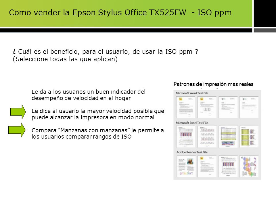 Como vender la Epson Stylus Office TX525FW - ISO ppm