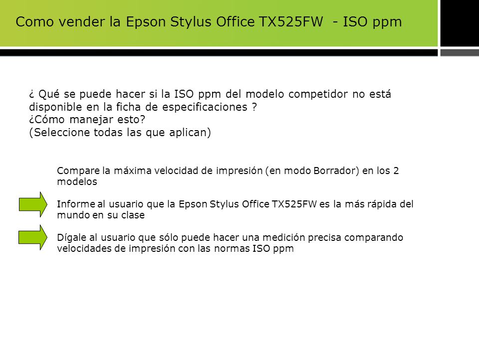 Como vender la Epson Stylus Office TX525FW - ISO ppm