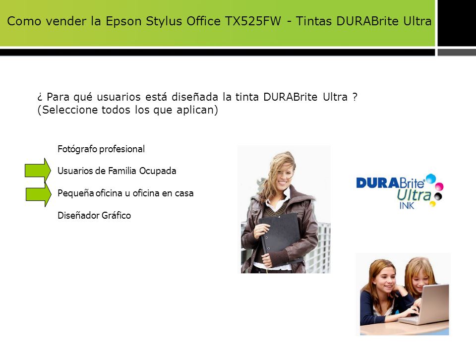 Como vender la Epson Stylus Office TX525FW - Tintas DURABrite Ultra