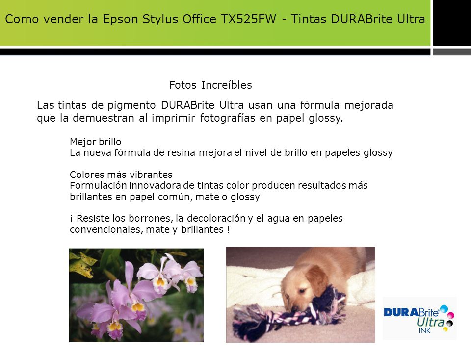 Como vender la Epson Stylus Office TX525FW - Tintas DURABrite Ultra