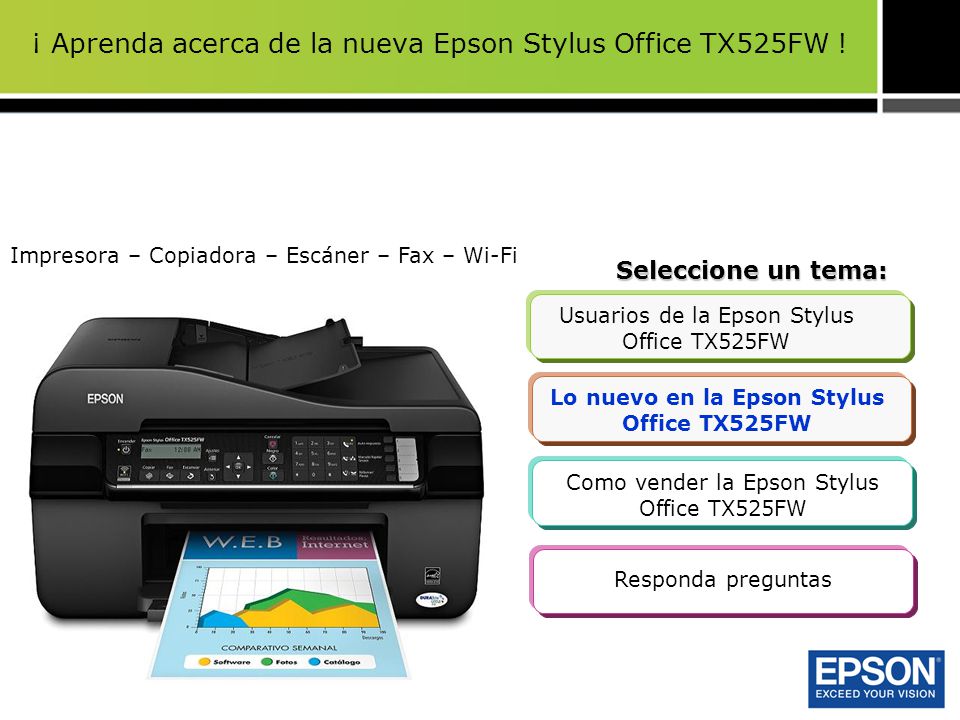 ¡ Aprenda acerca de la nueva Epson Stylus Office TX525FW !