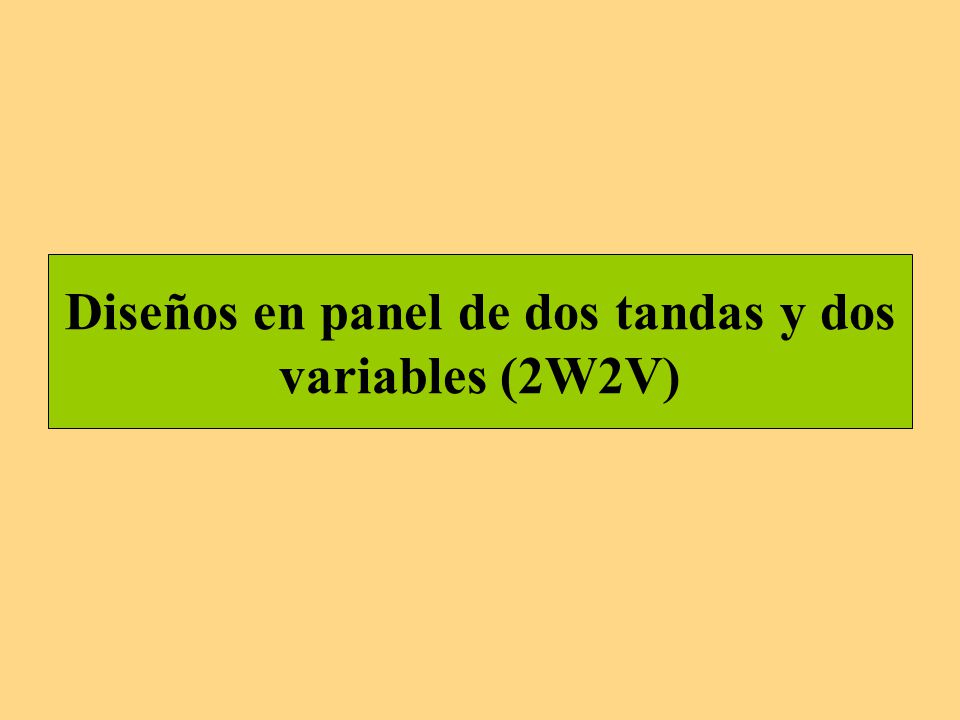 Diseños en panel de dos tandas y dos variables (2W2V)