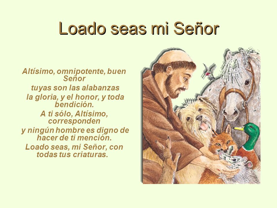 Loado seas mi Señor Altísimo, omnipotente, buen Señor