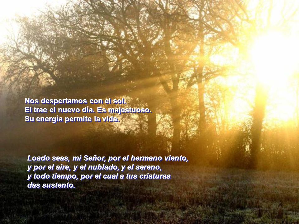 Nos despertamos con el sol. El trae el nuevo día. Es majestuoso.