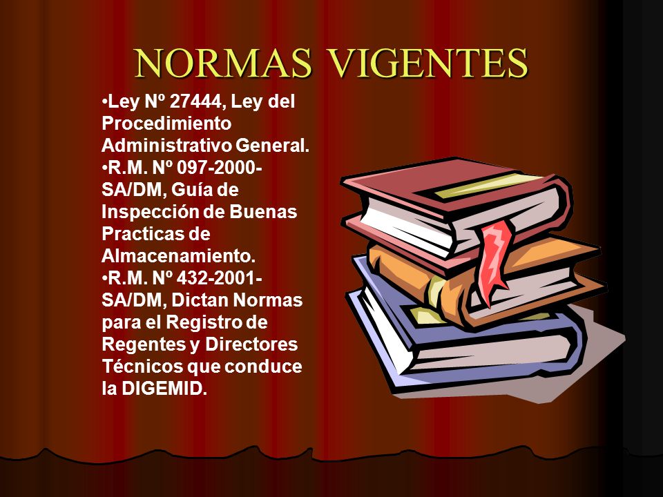 NORMAS VIGENTES Ley Nº 27444, Ley del Procedimiento Administrativo General.
