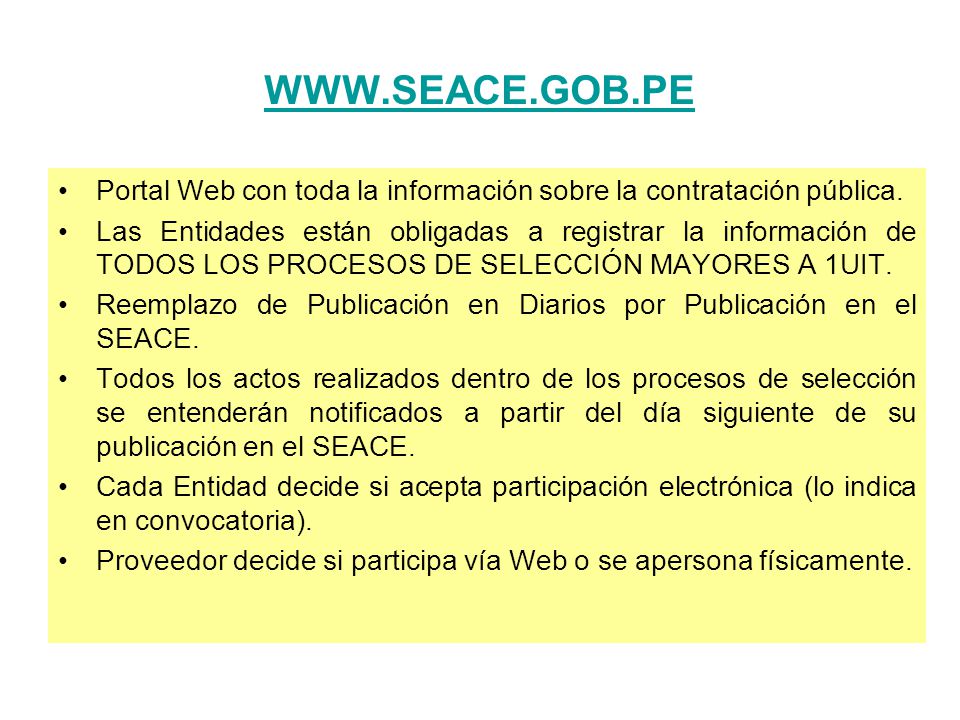 Portal Web con toda la información sobre la contratación pública.