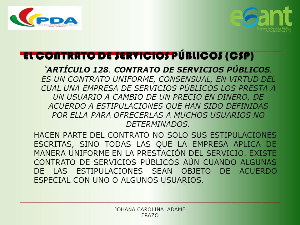 EL CONTRATO DE SERVICIOS PÚBLICOS (CSP)