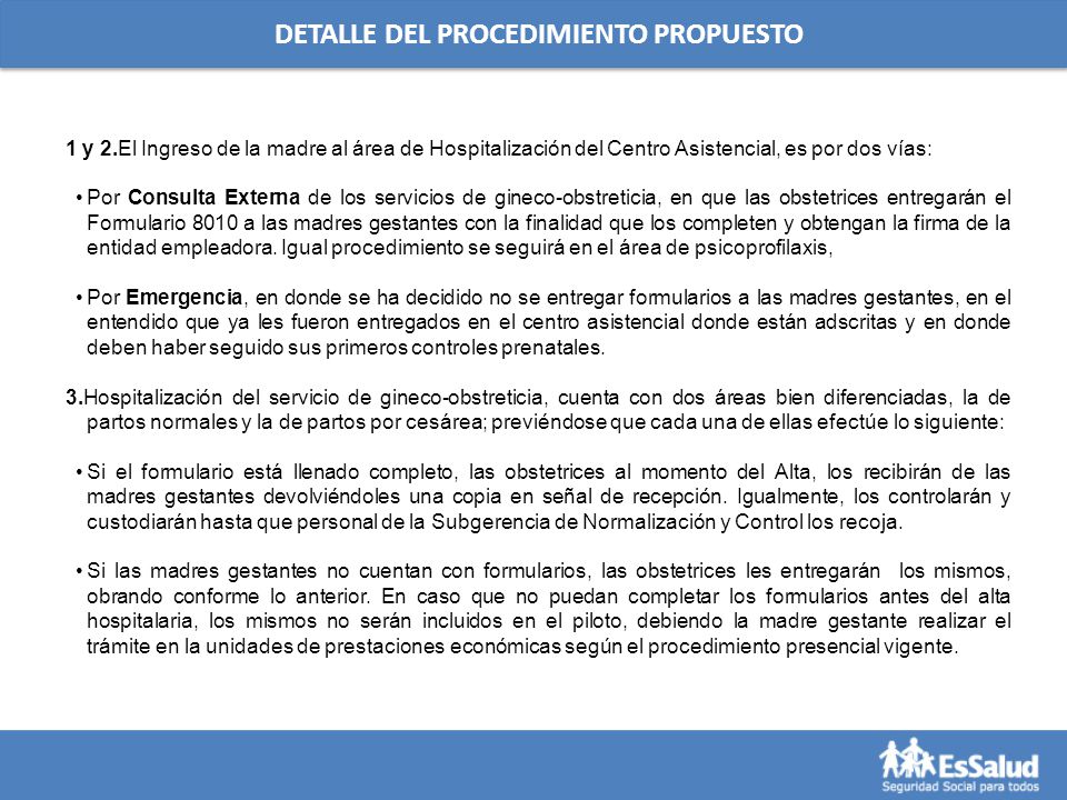 DETALLE DEL PROCEDIMIENTO PROPUESTO