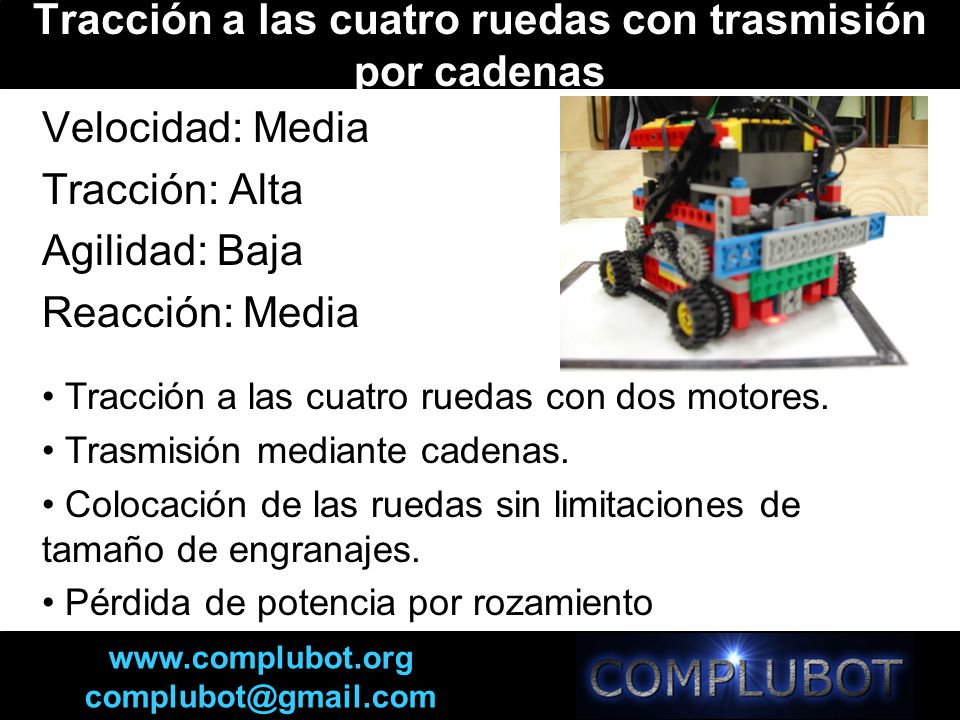 Tracción a las cuatro ruedas con trasmisión por cadenas