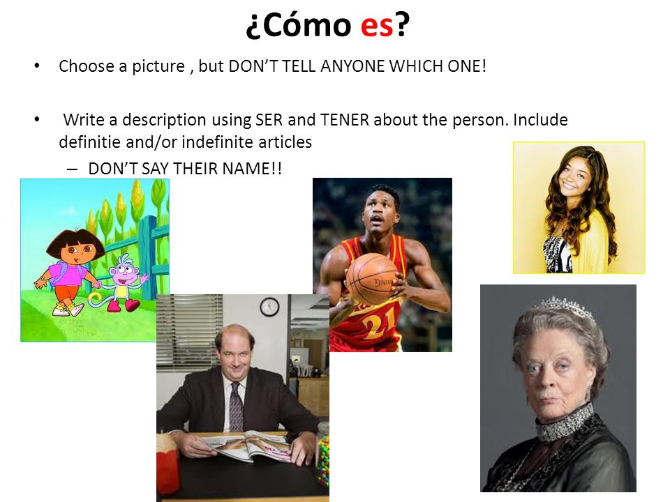 ¿Cómo es B Choose a picture , but DON’T TELL ANYONE WHICH ONE!