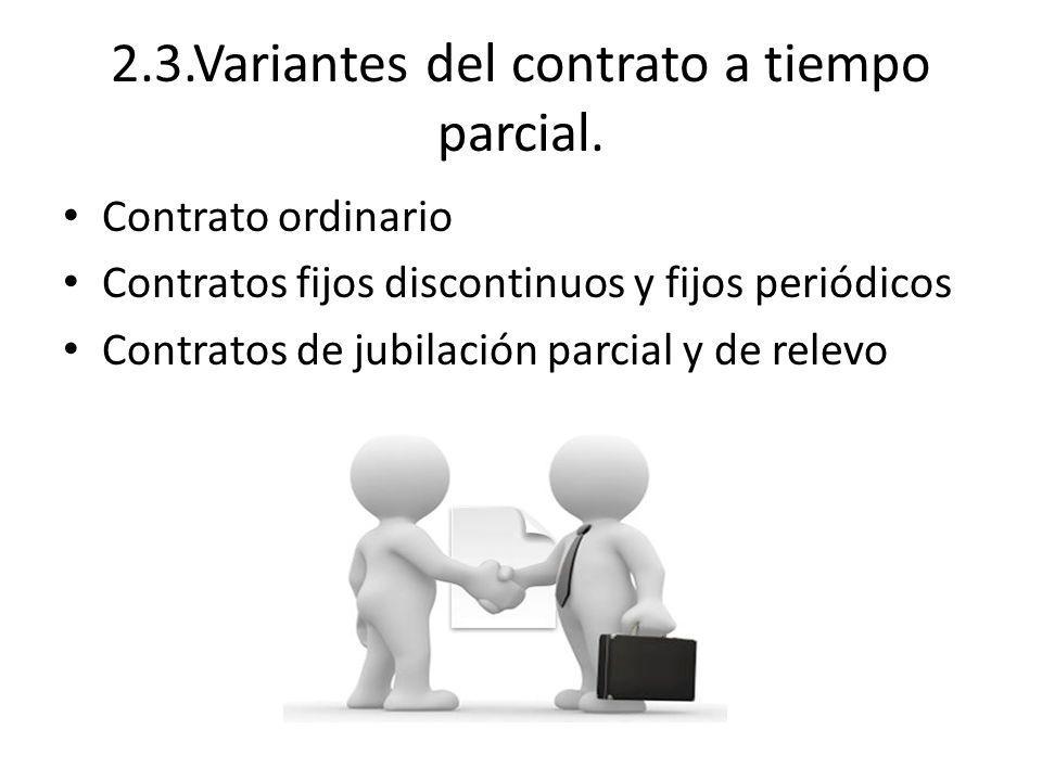 2.3.Variantes del contrato a tiempo parcial.