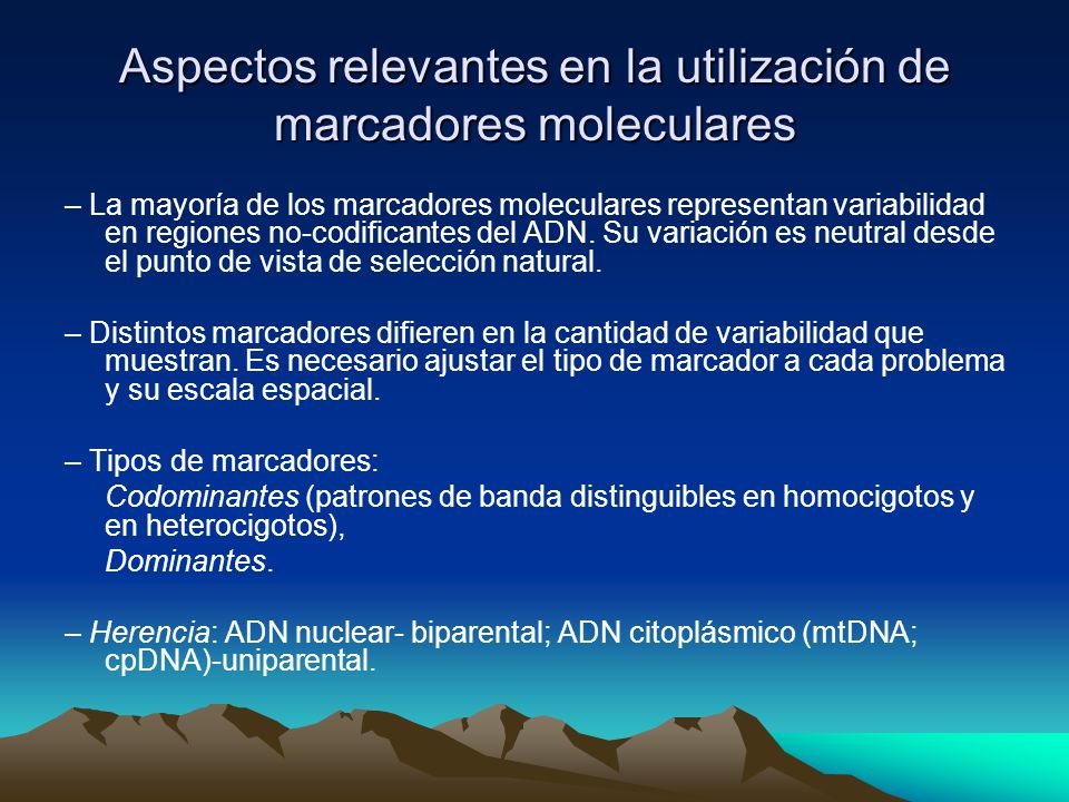 Aspectos relevantes en la utilización de marcadores moleculares