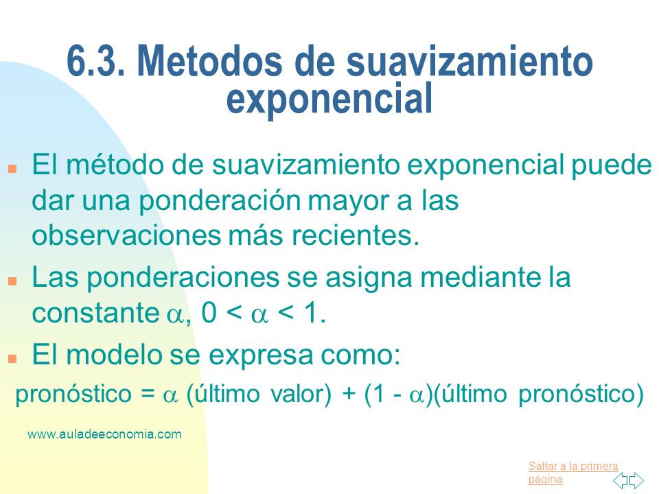 6.3. Metodos de suavizamiento exponencial