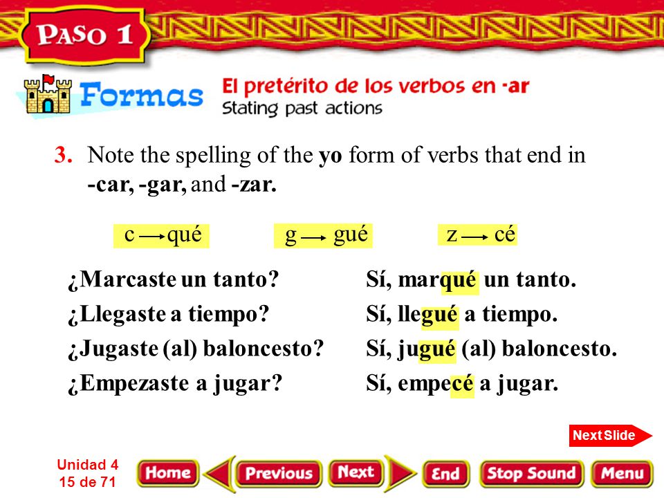 ¿Marcaste un tanto Sí, marqué un tanto.