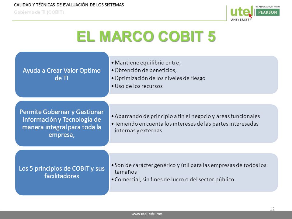 EL MARCO COBIT 5 Ayuda a Crear Valor Optimo de TI