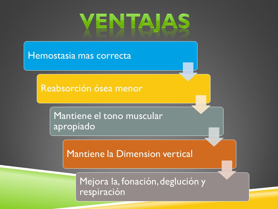 Ventajas Hemostasia mas correcta Reabsorción ósea menor