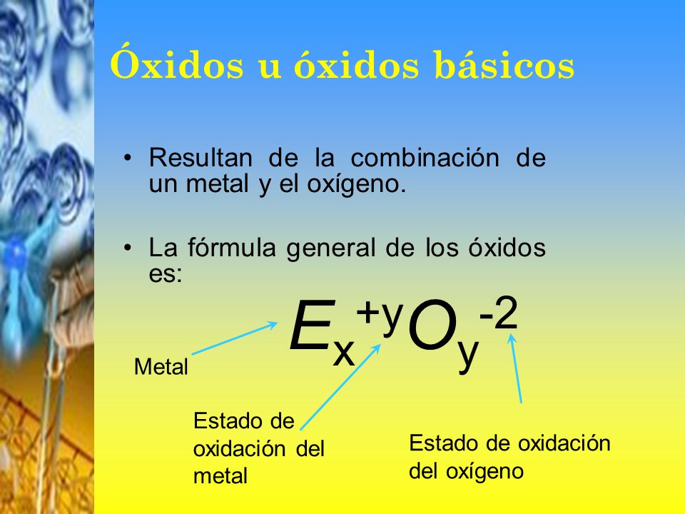 Óxidos u óxidos básicos
