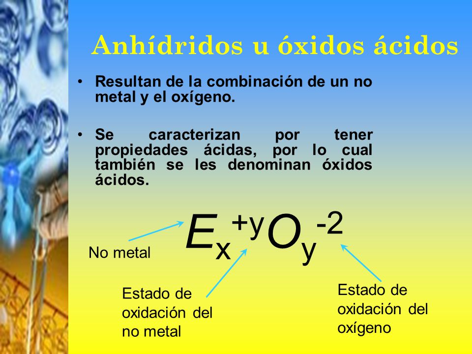 Anhídridos u óxidos ácidos