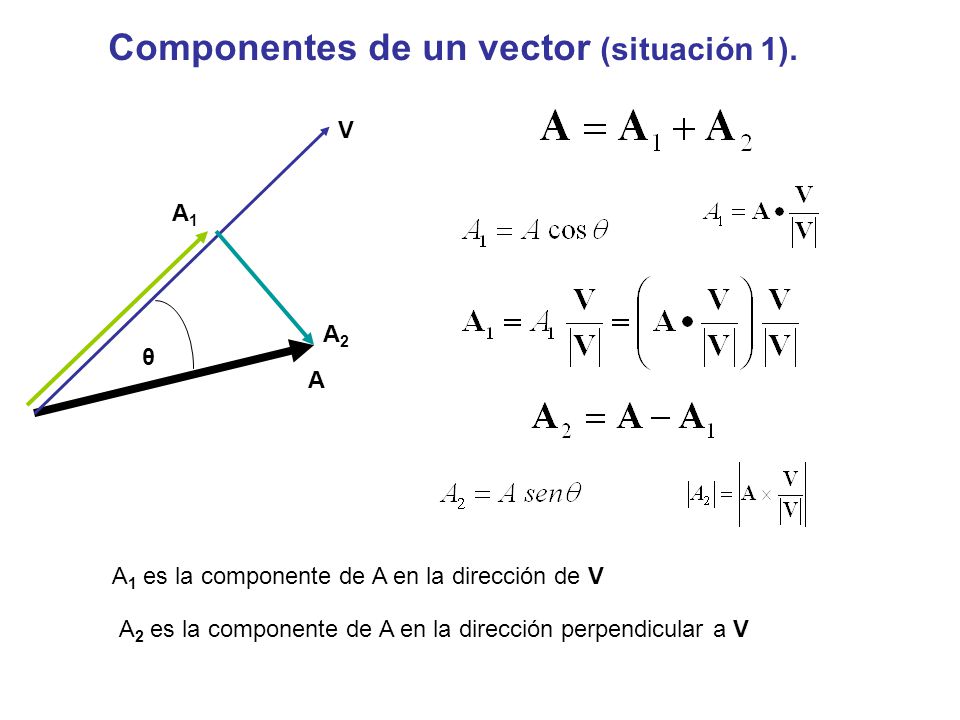 Componentes de un vector (situación 1).