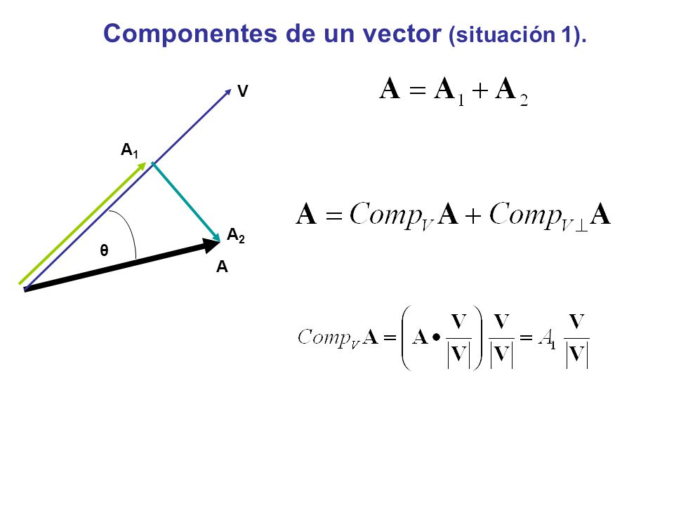 Componentes de un vector (situación 1).